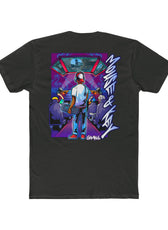 Back of heavy metal Mouse & Key LAN gaming t-shirt featuring retro LAN party gamer graphic artwork