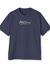 Midnight Blue oversized Mouse & Key gaming t-shirt with minimalist white M&K signature logo design