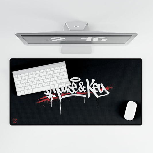 Mouse & Key Graffiti Logo Gaming Desk Mat