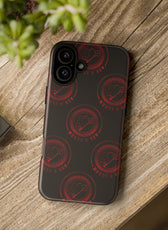 Coque de téléphone — Motif logo M&K à timbre rouge
