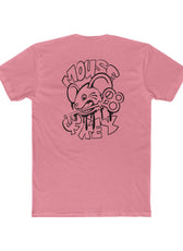 Back of light pink Mouse & Key bDrip gaming shirt featuring black graffiti-style mouse graphic design