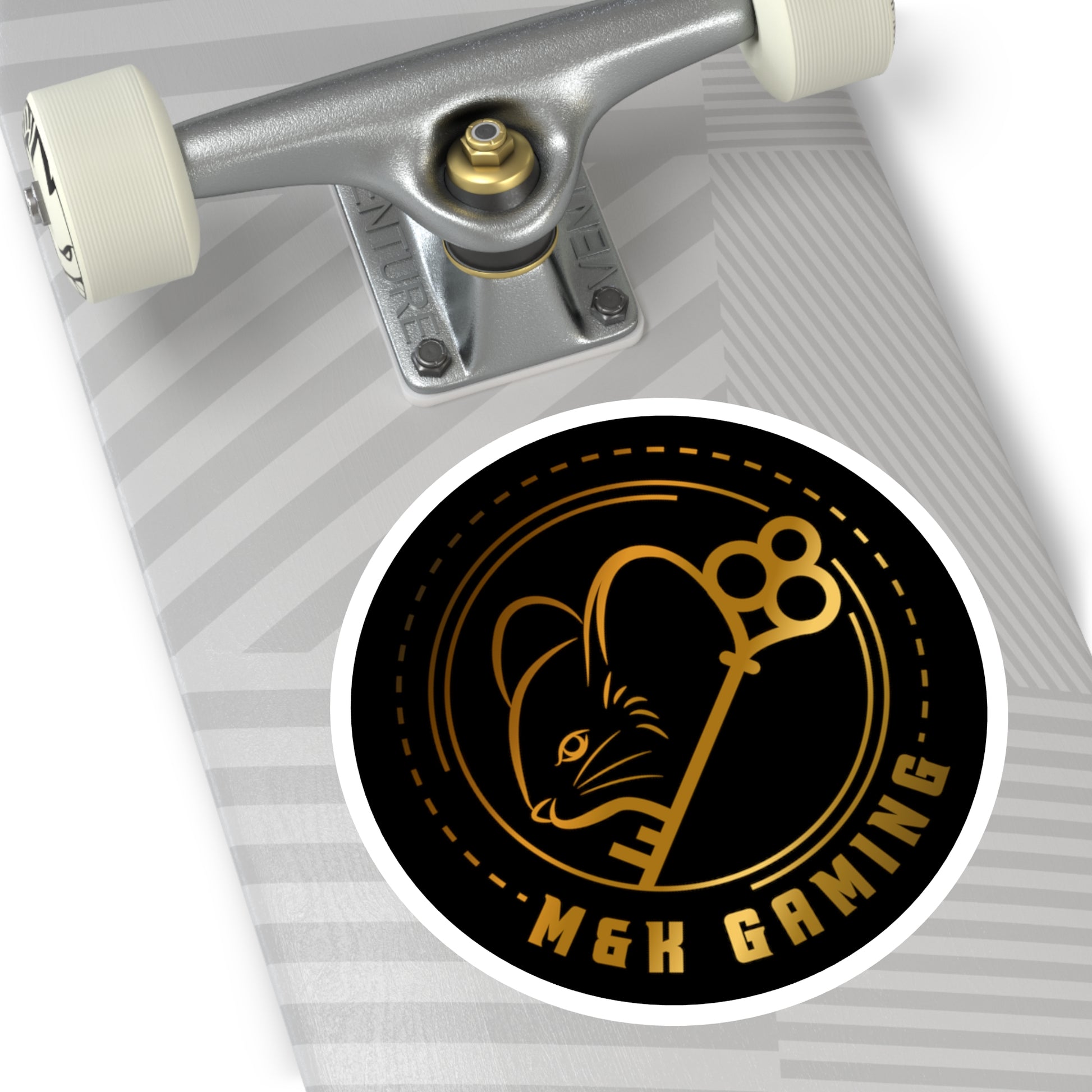Gold M & K Gaming Round Stickers