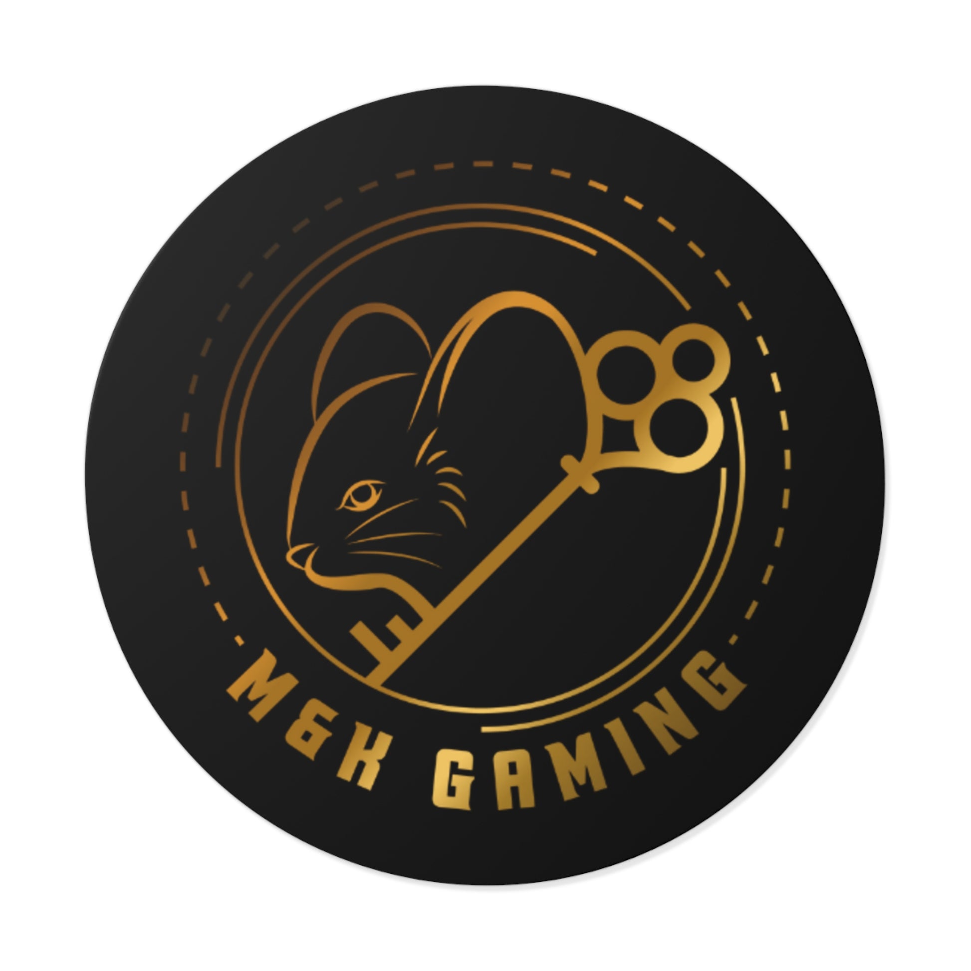 Gold M & K Gaming Round Stickers