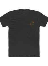 Front of heavy metal Mouse & Key LAN gaming t-shirt featuring minimalist M & K Gaming chest logo design