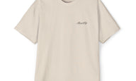 Front of Ecru Mouse & Key Mandala oversized tee featuring intricate mandala mouse logo graphic design