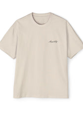 Front of Ecru Mouse & Key Mandala oversized tee featuring intricate mandala mouse logo graphic design