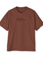 Copper oversized Mouse & Key gaming t-shirt with minimalist white M&K signature logo design
