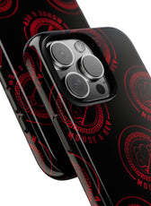 Coque de téléphone — Motif logo M&K à timbre rouge