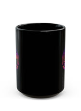 Black Ceramic Mug — Neon Pink 'Mouse & Me', 11oz/15oz