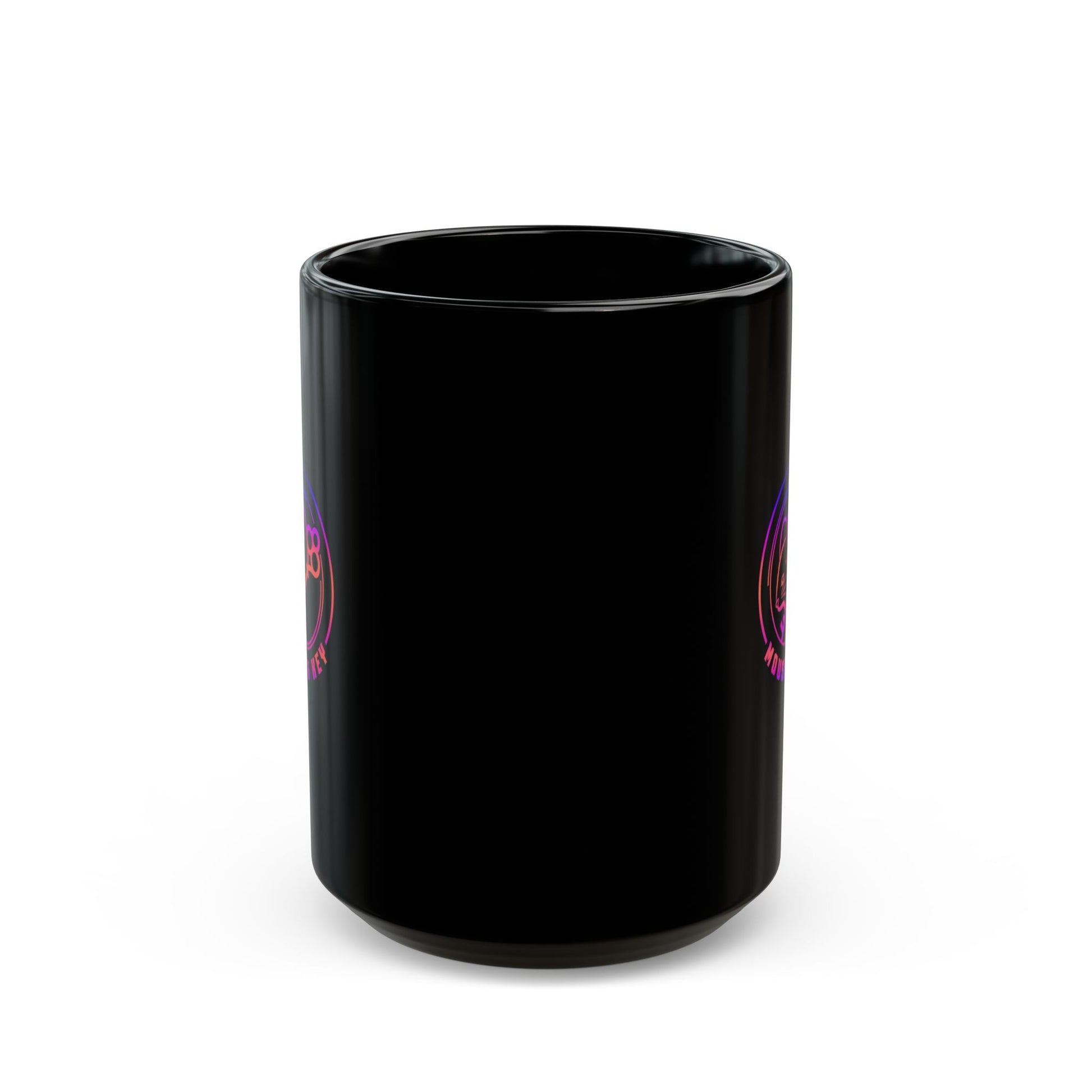 Black Ceramic Mug — Neon Pink 'Mouse & Me', 11oz/15oz