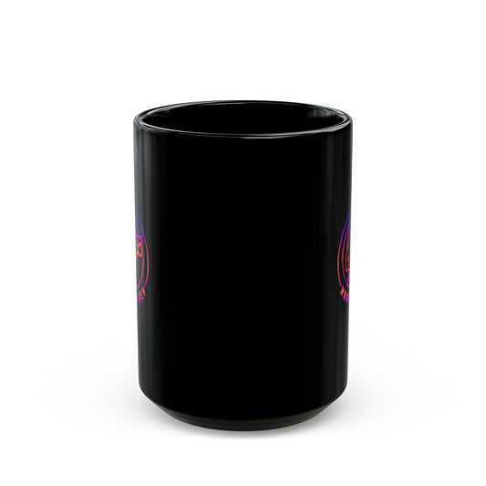 Black Ceramic Mug — Neon Pink 'Mouse & Me', 11oz/15oz