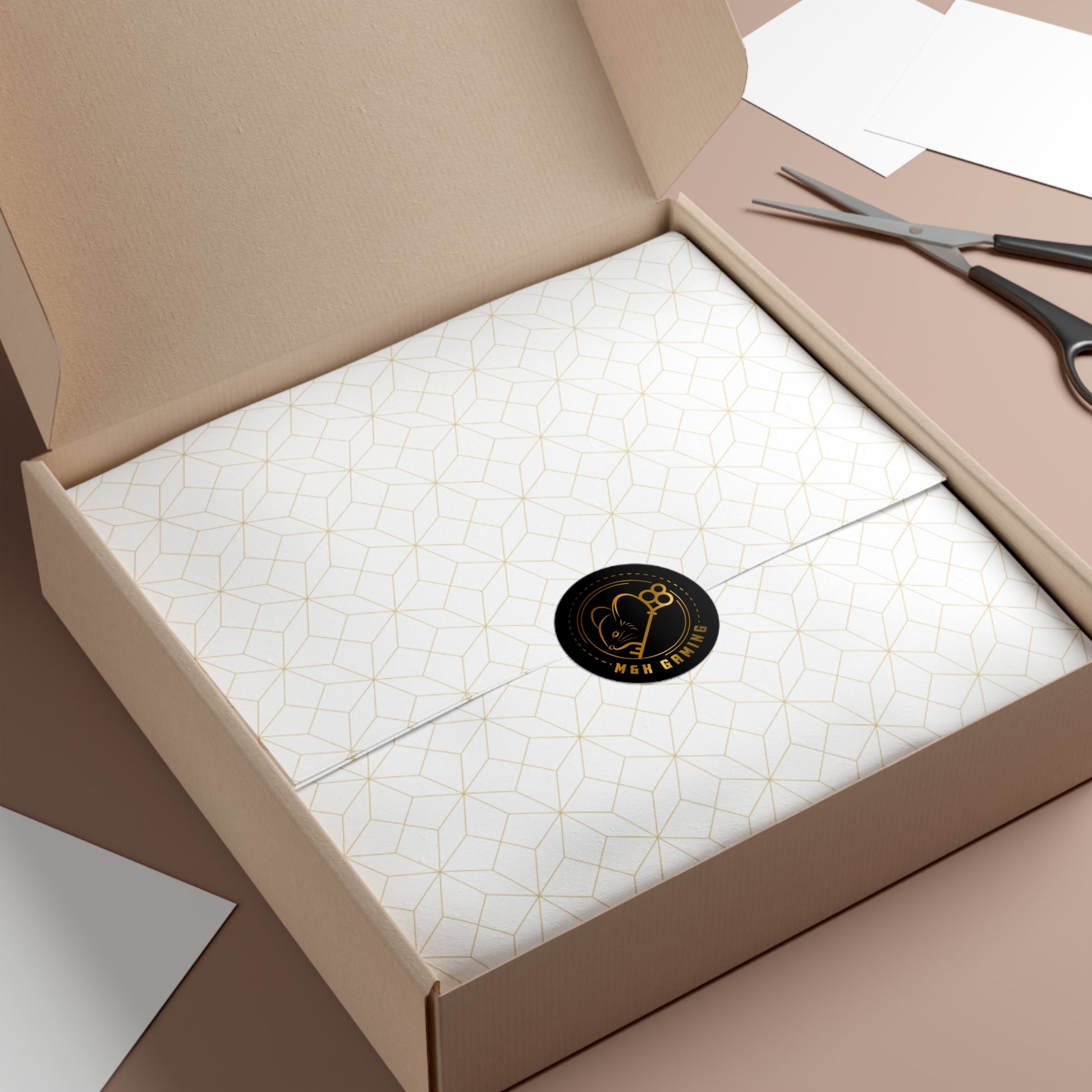 Gold M & K Gaming Round Stickers