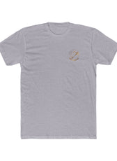 Front of heather grey Mouse & Key bDrip gaming shirt featuring black graffiti-style mouse graphic design
