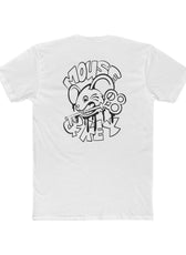Back of white Mouse & Key bDrip gaming shirt featuring black graffiti-style mouse graphic design