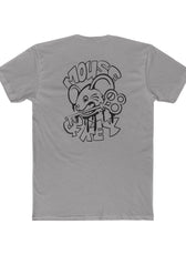 Back of light grey Mouse & Key bDrip gaming shirt featuring black graffiti-style mouse graphic design