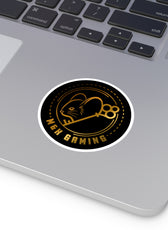Gold M & K Gaming Round Stickers