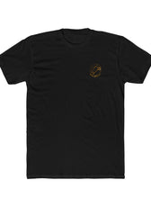 Front of black Mouse & Key gDrip gaming shirt featuring orange graffiti-style mouse graphic design