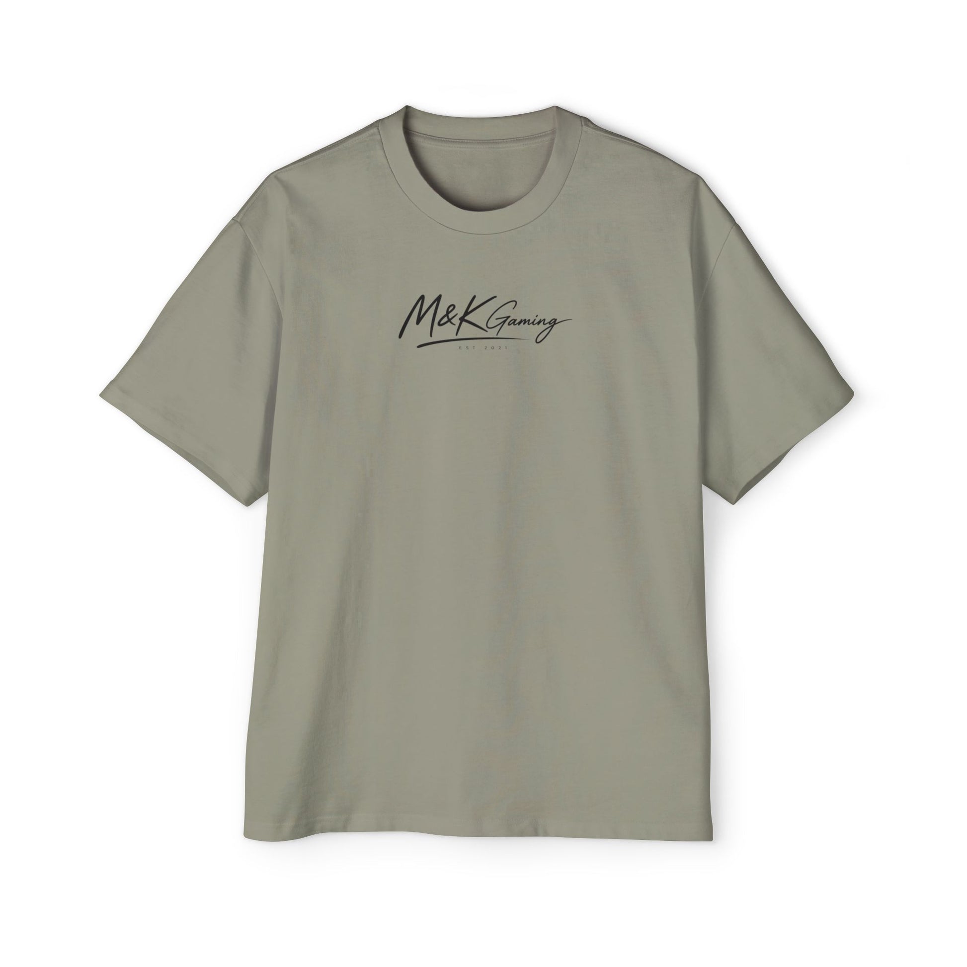 Eucalyptus oversized Mouse & Key gaming t-shirt with minimalist white M&K signature logo design