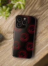 Coque de téléphone — Motif logo M&K à timbre rouge