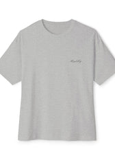 Front of athletic grey mental health awareness gaming shirt from the Mouse & Key Still Here Collection